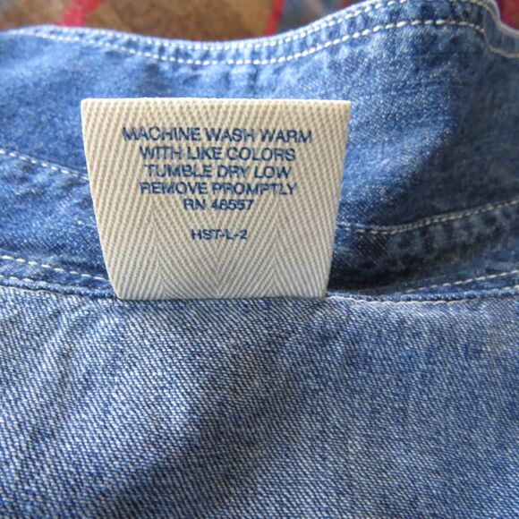 High Sierra Vintage 90's Women's Denim Shirt with Embroidered Koi Fish XL EUC - Picture 9 of 9